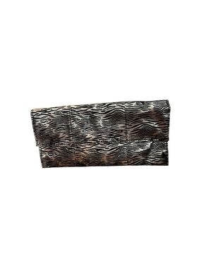 J Francis Black and Silver Zebra Print Clutch.  Item # 148